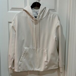 Athleta Large Cream Hoodie with Front Pocket
